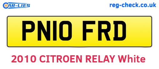 PN10FRD are the vehicle registration plates.