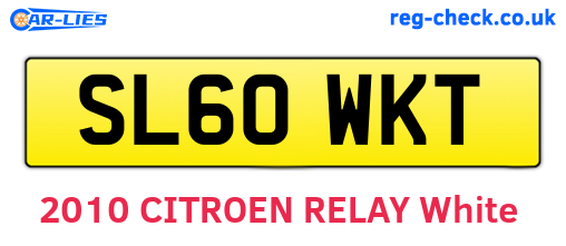 SL60WKT are the vehicle registration plates.