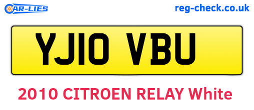 YJ10VBU are the vehicle registration plates.