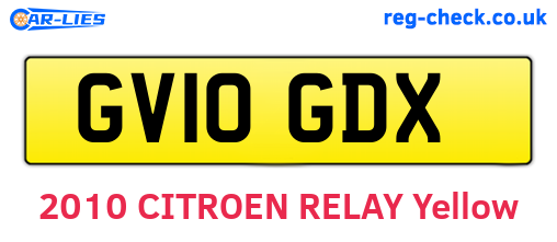 GV10GDX are the vehicle registration plates.