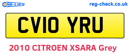 CV10YRU are the vehicle registration plates.