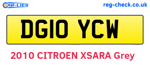 DG10YCW are the vehicle registration plates.
