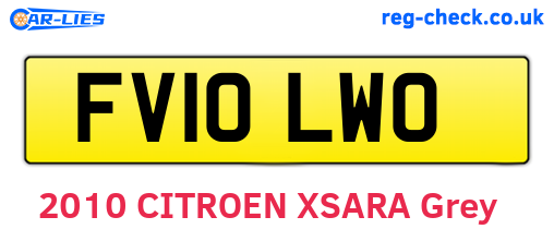 FV10LWO are the vehicle registration plates.