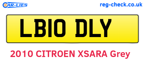 LB10DLY are the vehicle registration plates.