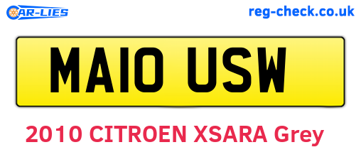 MA10USW are the vehicle registration plates.