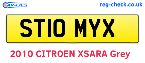 ST10MYX are the vehicle registration plates.