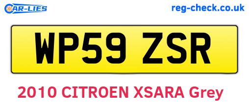 WP59ZSR are the vehicle registration plates.