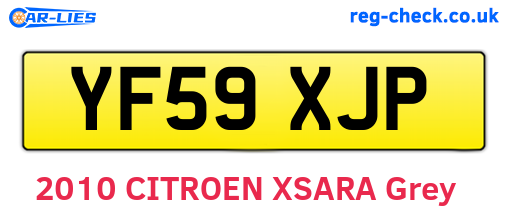 YF59XJP are the vehicle registration plates.