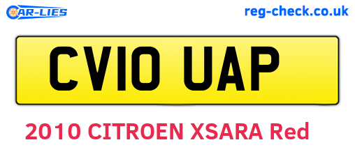 CV10UAP are the vehicle registration plates.