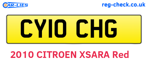 CY10CHG are the vehicle registration plates.