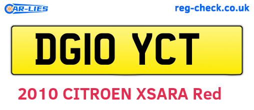 DG10YCT are the vehicle registration plates.