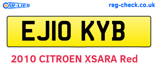 EJ10KYB are the vehicle registration plates.