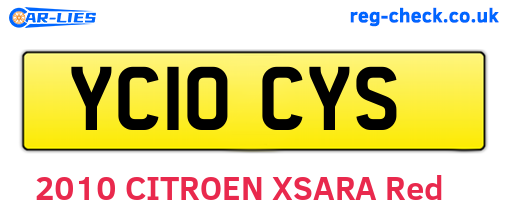 YC10CYS are the vehicle registration plates.