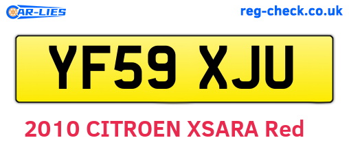 YF59XJU are the vehicle registration plates.