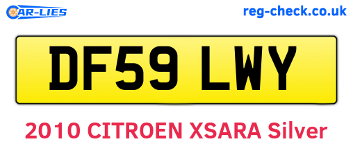 DF59LWY are the vehicle registration plates.