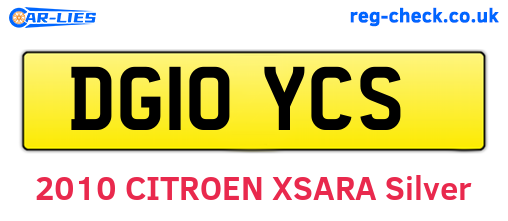 DG10YCS are the vehicle registration plates.