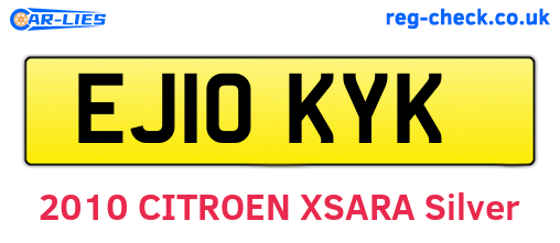 EJ10KYK are the vehicle registration plates.