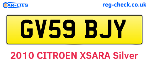 GV59BJY are the vehicle registration plates.