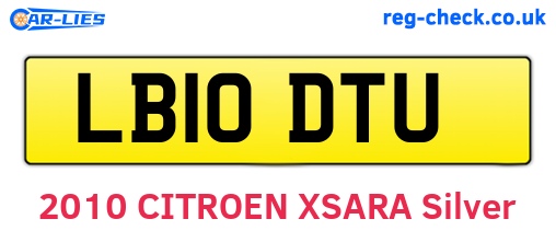 LB10DTU are the vehicle registration plates.