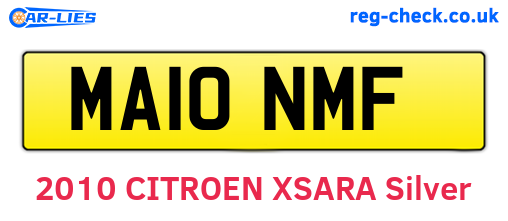 MA10NMF are the vehicle registration plates.