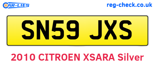 SN59JXS are the vehicle registration plates.