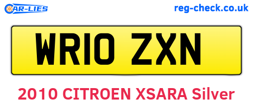 WR10ZXN are the vehicle registration plates.