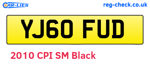 YJ60FUD are the vehicle registration plates.