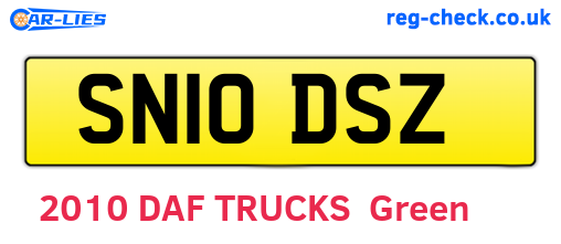 SN10DSZ are the vehicle registration plates.