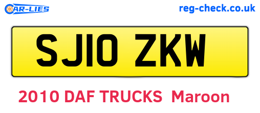 SJ10ZKW are the vehicle registration plates.