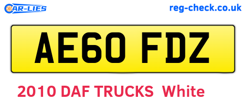 AE60FDZ are the vehicle registration plates.