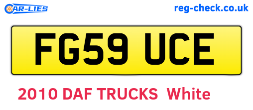 FG59UCE are the vehicle registration plates.