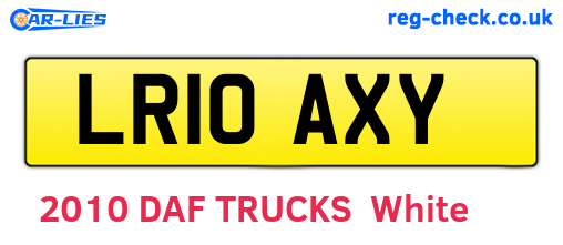 LR10AXY are the vehicle registration plates.