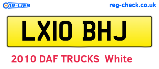 LX10BHJ are the vehicle registration plates.