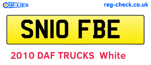 SN10FBE are the vehicle registration plates.