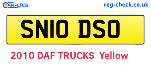 SN10DSO are the vehicle registration plates.