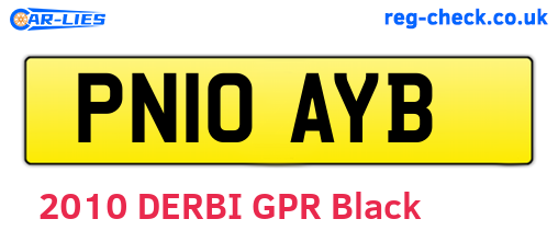 PN10AYB are the vehicle registration plates.
