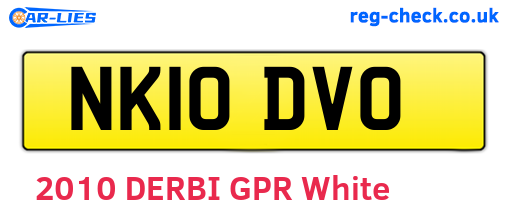 NK10DVO are the vehicle registration plates.