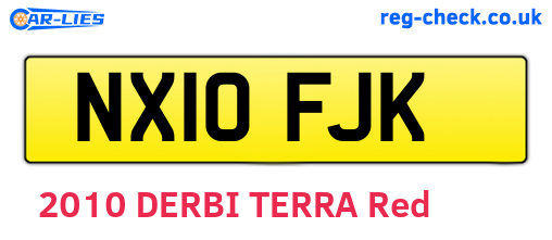 NX10FJK are the vehicle registration plates.