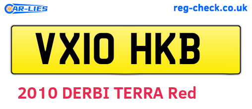 VX10HKB are the vehicle registration plates.