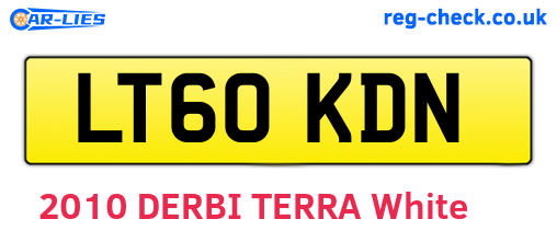 LT60KDN are the vehicle registration plates.