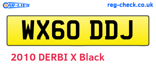 WX60DDJ are the vehicle registration plates.