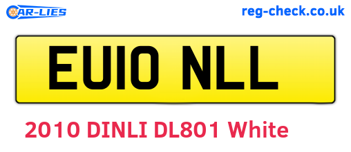 EU10NLL are the vehicle registration plates.