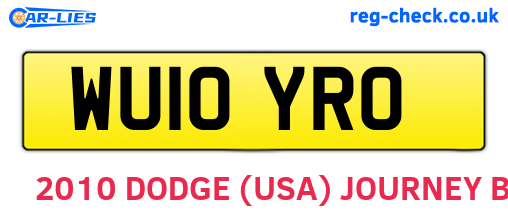WU10YRO are the vehicle registration plates.