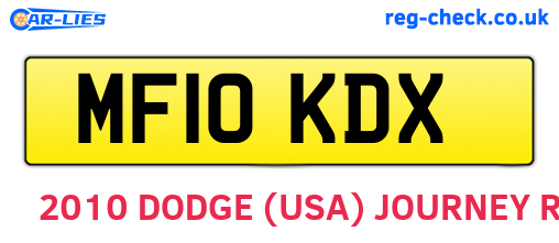 MF10KDX are the vehicle registration plates.