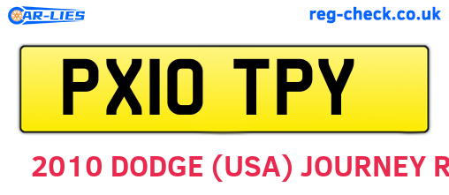 PX10TPY are the vehicle registration plates.
