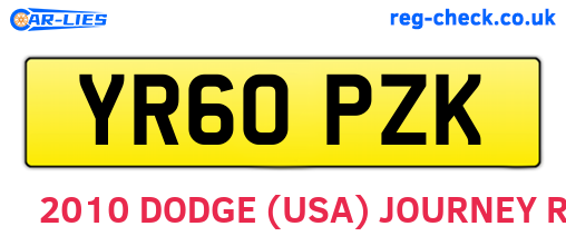 YR60PZK are the vehicle registration plates.