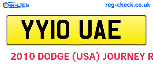 YY10UAE are the vehicle registration plates.