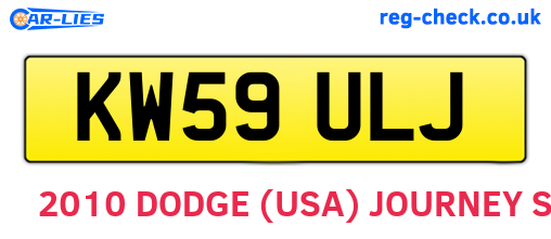 KW59ULJ are the vehicle registration plates.