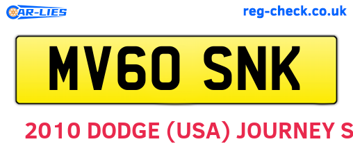 MV60SNK are the vehicle registration plates.