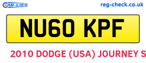 NU60KPF are the vehicle registration plates.